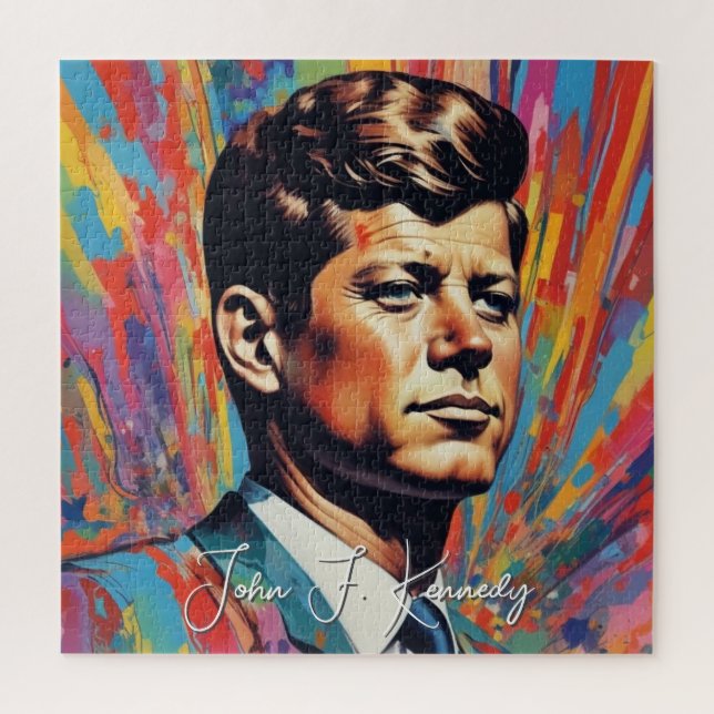 Pop Art Jack JFK John F. Kennedy (Vertikal)
