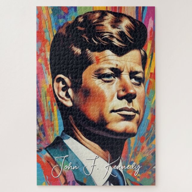 Pop Art Jack JFK John F. Kennedy (Vertikal)