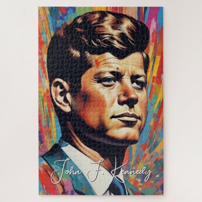 Pop Art Jack JFK John F. Kennedy (Vertikal)