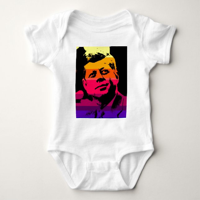 Pop Art Jack JFK John F. Kennedy Baby Strampler (Vorderseite)