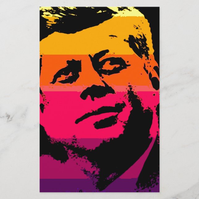 Pop Art Jack JFK John F. Kennedy Briefpapier (Vorderseite)