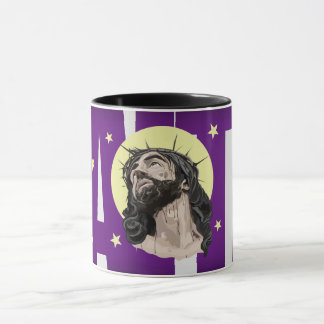 Pop Art Jesus Christ Purple Faith Mug - Taza Crist Tasse