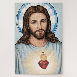 Pop Art Jesus Heiliges Herz im Vintage-Comic-Stil