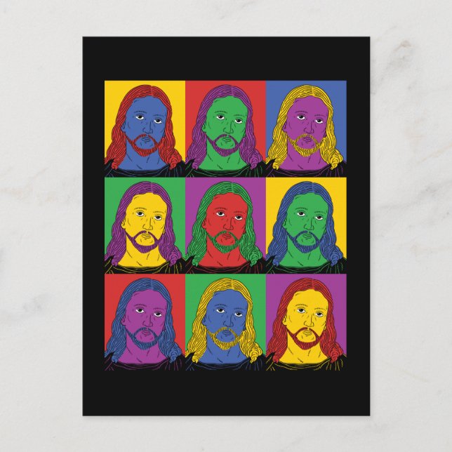 Pop Art Jesus Postkarte (Vorderseite)