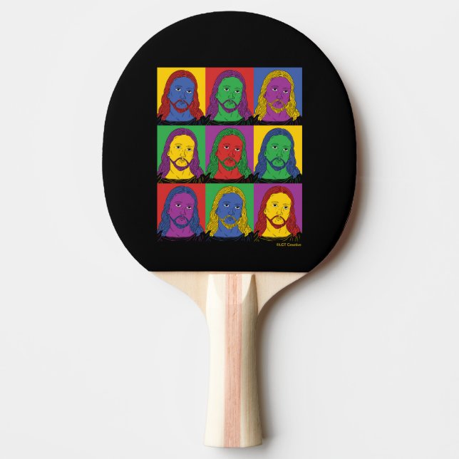Pop Art Jesus Tischtennis Schläger (Vorderseite)