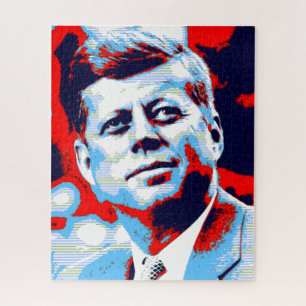 Pop Art JFK John F. Kennedy Red Blue