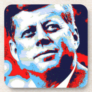 Pop Art JFK John F. Kennedy Red Blue Getränkeuntersetzer