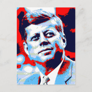 Pop Art JFK John F. Kennedy Red Blue Postkarte