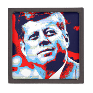 Pop Art JFK John F. Kennedy Red Blue Schachtel