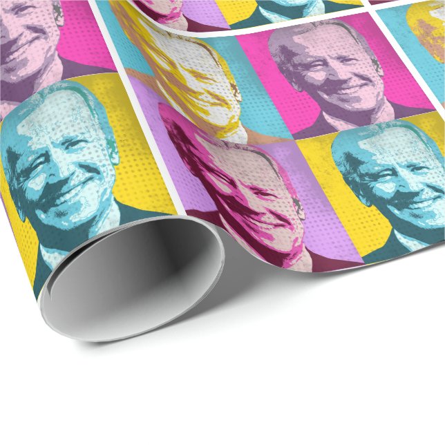 Pop Art Joe Biden Geschenkpapier (Rolleneckpunkt)