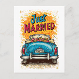 Pop Art Just Married Postkarte