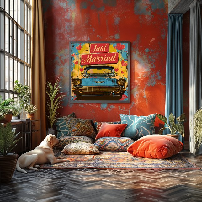 Pop Art: Just Married Retro Fotodruck (Von Creator hochgeladen)