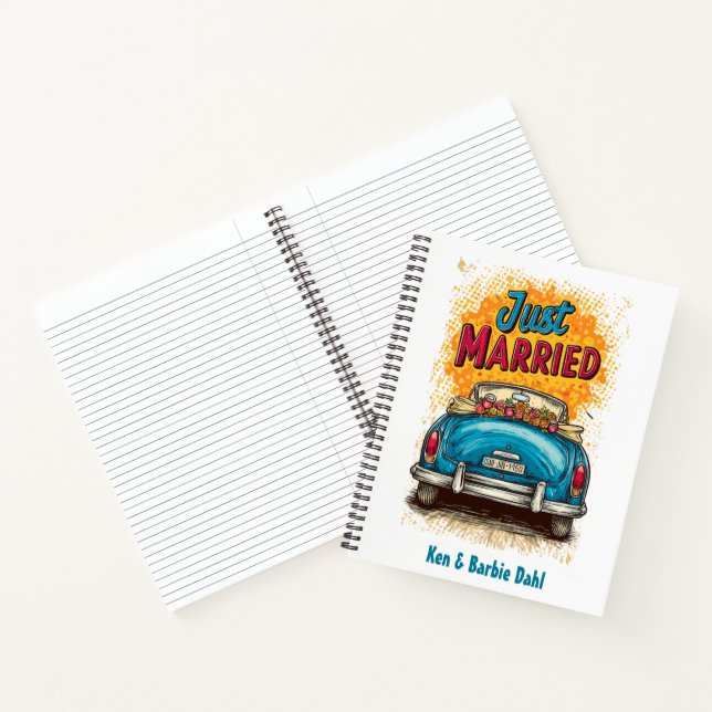 Pop Art "Just Married" SpiralNotebook Notizbuch (Innenseite)