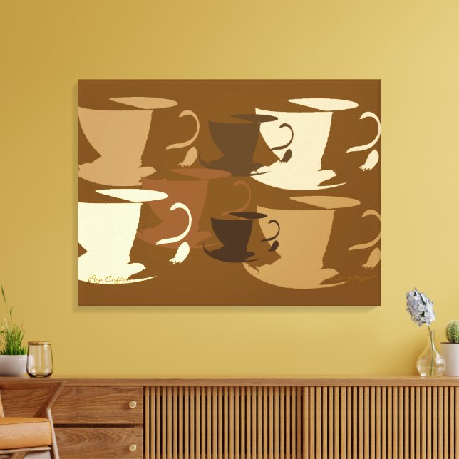 Pop-Art-Kaffee auf Leinwand (Insitu (Wohnzimmer))