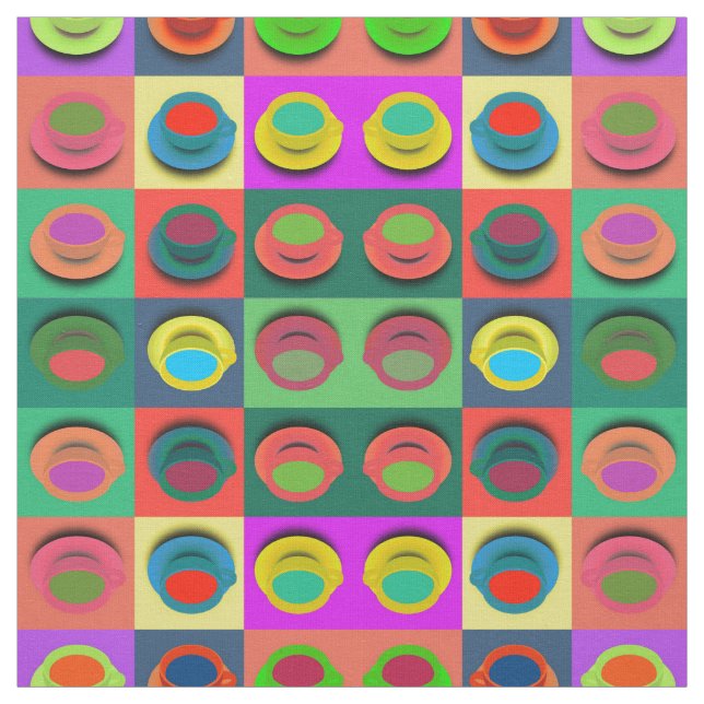 Pop-Art-Kaffeepause Stoff (Muster)