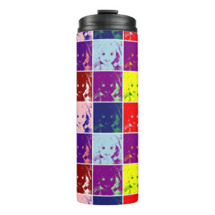 Pop Art Kinderpuppensortrait Thermosbecher
