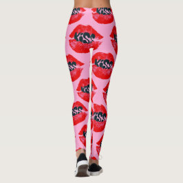 Pop Art Kiss Lips Repeat Leggings