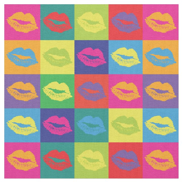 Pop Art Kiss Stoff (Nahaufnahme)