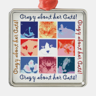 Pop Art Kitty Cats Ornament Aus Metall