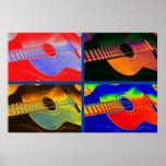 Pop Art Klassische spanische Gitarre Poster<br><div class="desc">Grafik-Designs Illustrationen von Musikinstrumenten - klassisches Gitarrenwerk im Pop</div>