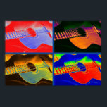 Pop Art Klassische spanische Gitarre Poster<br><div class="desc">Grafik-Designs Illustrationen von Musikinstrumenten - klassisches Gitarrenwerk im Pop</div>