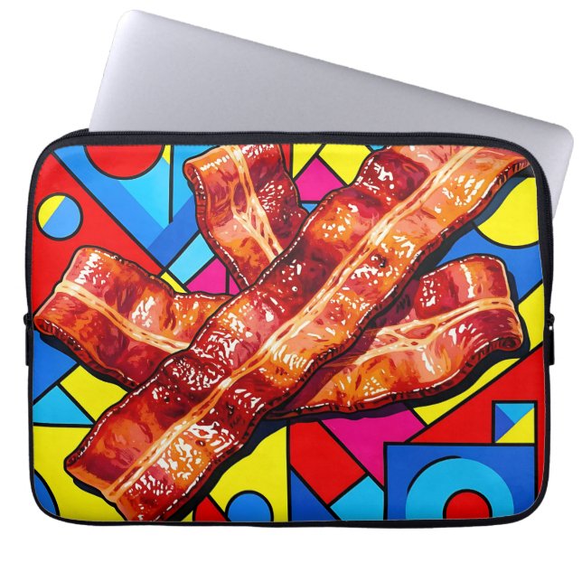 Pop Art Knuspriger Speck Laptopschutzhülle (Vorderseite)
