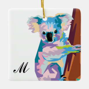 Pop Art Koala Mit Monogramm Keramikornament