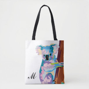 Pop Art Koala Mit Monogramm Tasche