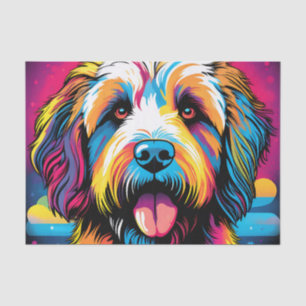Pop Art Labradoodle Portrait Seidenpapier