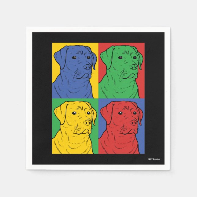 Pop Art Labrador Retriever Serviette (Vorderseite)