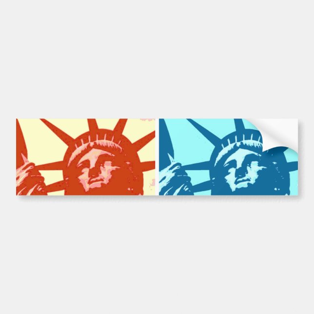 Pop Art Lady Liberty New York City Autoaufkleber (Vorne)