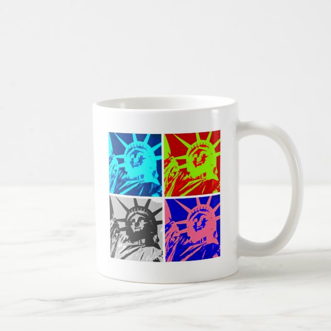 Pop Art Lady Liberty New York City Kaffeetasse (Rechts)