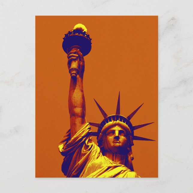 Pop Art Lady Liberty Postkarte (Vorderseite)