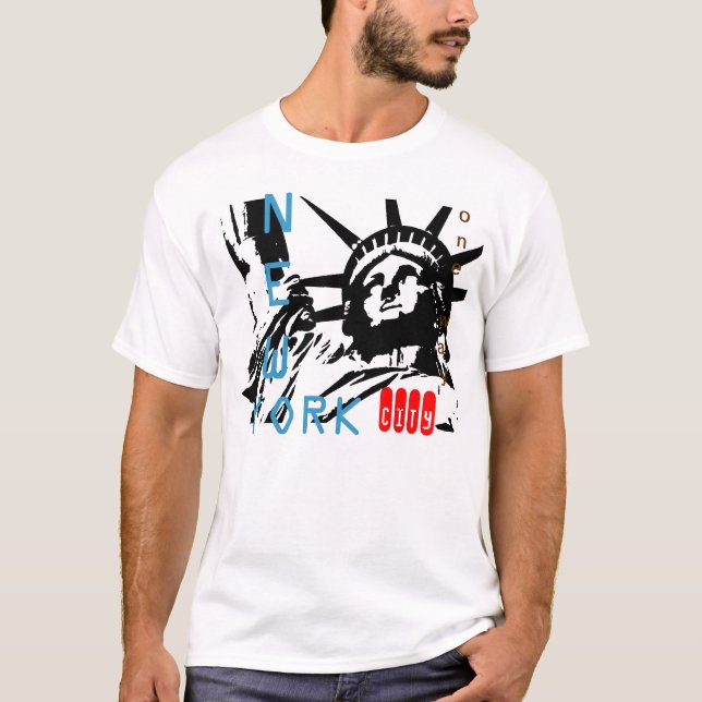 Pop Art Lady Liberty T - Shirt (Vorderseite)