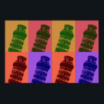 Pop Art Leaning Tower Pisa Italien Reisen Poster<br><div class="desc">Vintage Travel Fotografy - Altes Foto des Turms von Pisa. Europäische Mittelmeerstädte Touristische Images & Bilder.</div>