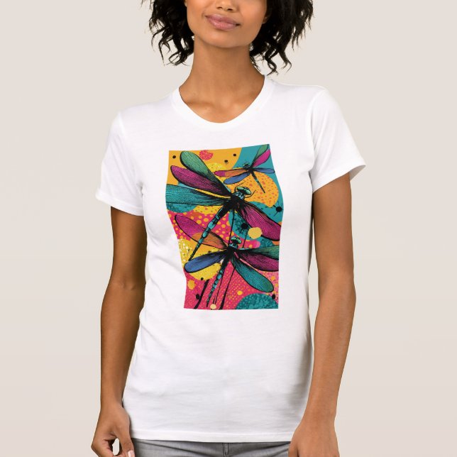 Pop-Art-Libellen T-Shirt (Vorderseite)