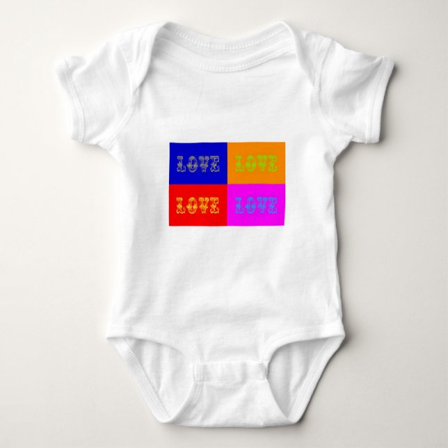 Pop Art Liebe Baby Strampler (Vorderseite)