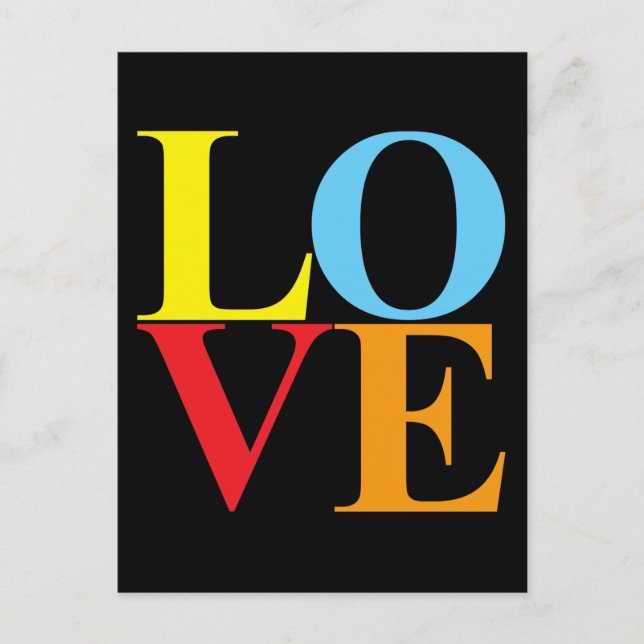 Pop Art LIEBE Postkarte (Vorderseite)