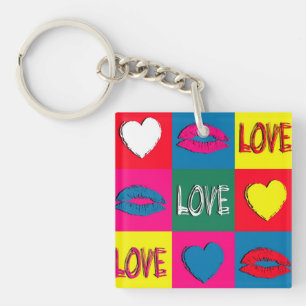 Pop Art Liebe Schlüsselanhänger