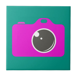 Pop Art Lila Camera Green Fliese