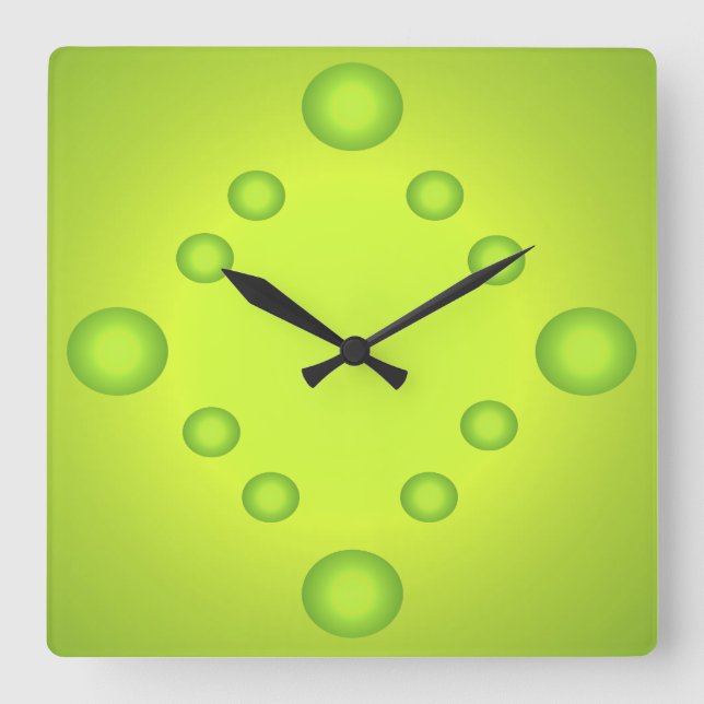 Pop Art Lime Soleil Inhabituel Horloge verte 4 (Recto)