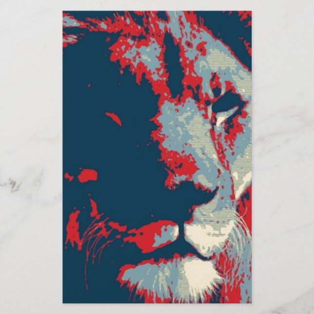 Pop Art Lion Briefpapier (Vorderseite)