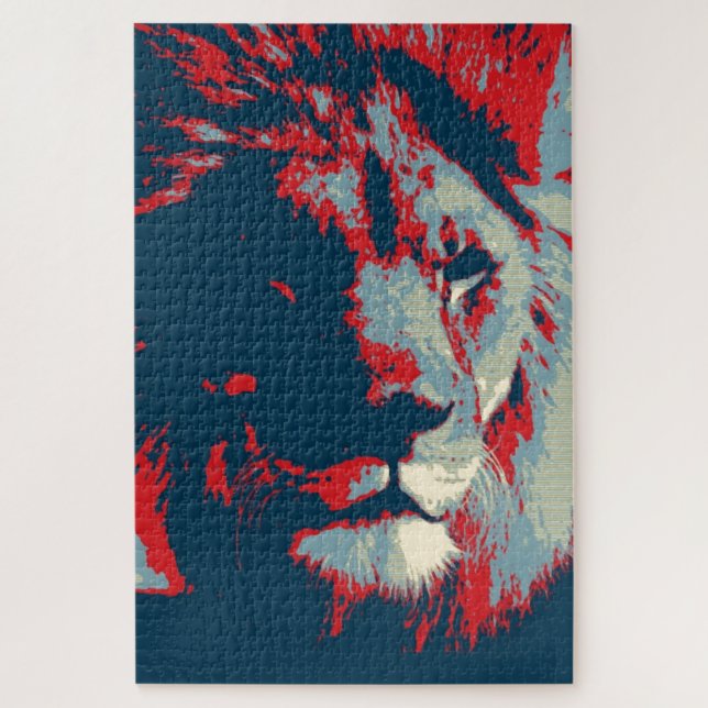 Pop Art Lion Illustration (Vertikal)