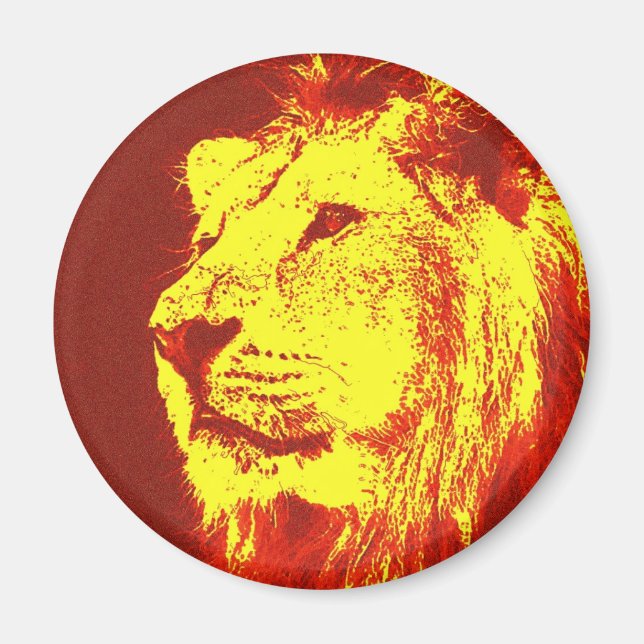 Pop Art Lion Magnet (Vorne)