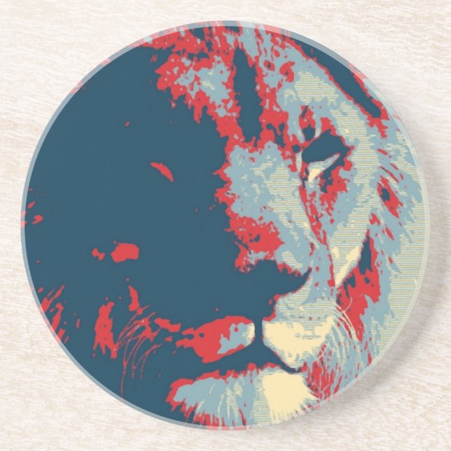 Pop Art Lion Untersetzer (Vorne)