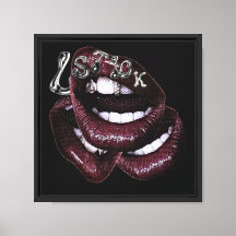 Pop Art Lippen mit Grillz und 3D Text