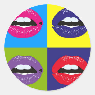 Pop Art Lips Design Runder Aufkleber