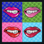 Pop Art Lips Foto drucken<br><div class="desc">Retro inspiriert Kunstwerk mit einem lustigen "Pop" der Farbe.</div>