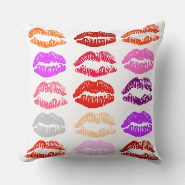 Pop Art Lips (Kisses) Sitzkissen Kissen (Vorderseite)