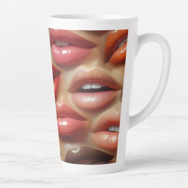 Pop Art Lips Latte Tasse 12 & 17 oz (Rechts)